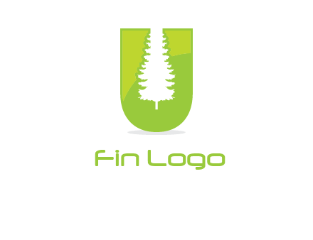 Tree in the letter u logo