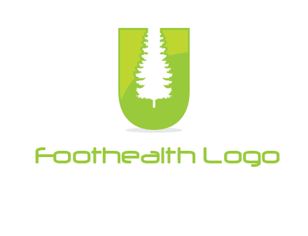 Tree in the letter u logo