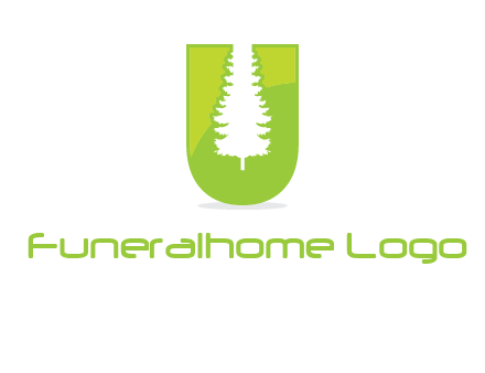 Tree in the letter u logo