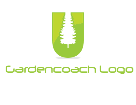 Tree in the letter u logo