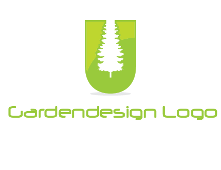 Tree in the letter u logo