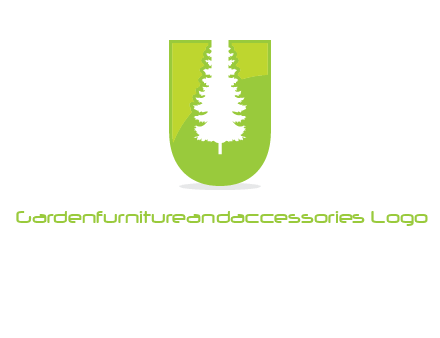 Tree in the letter u logo