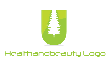 Tree in the letter u logo