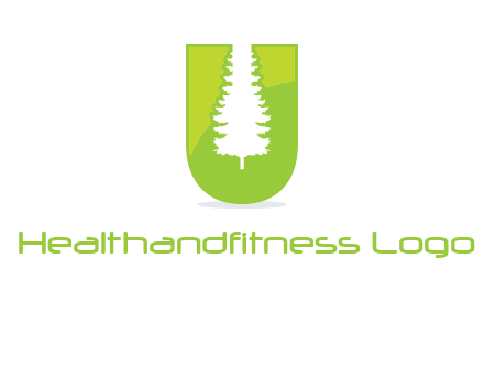 Tree in the letter u logo