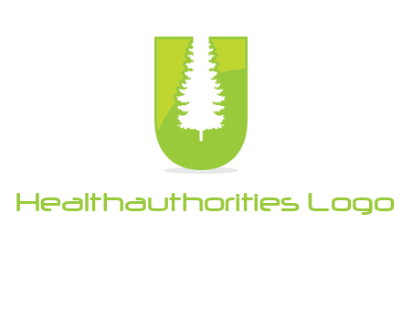 Tree in the letter u logo