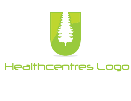 Tree in the letter u logo