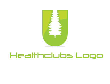 Tree in the letter u logo