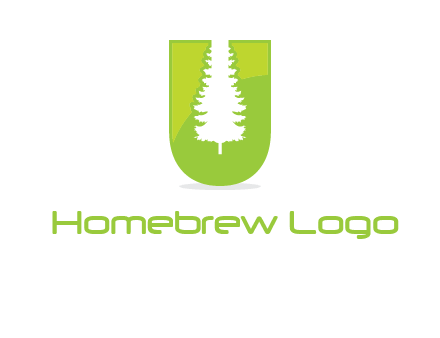 Tree in the letter u logo