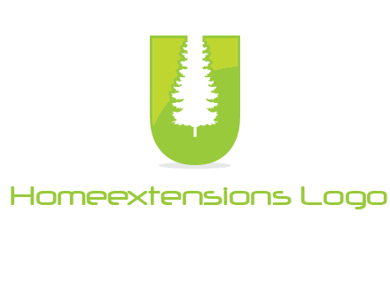 Tree in the letter u logo