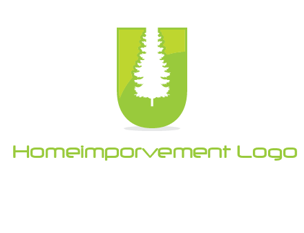 Tree in the letter u logo