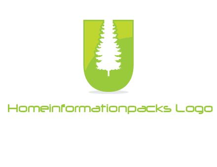 Tree in the letter u logo