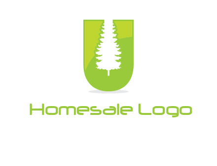 Tree in the letter u logo