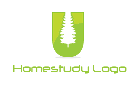 Tree in the letter u logo