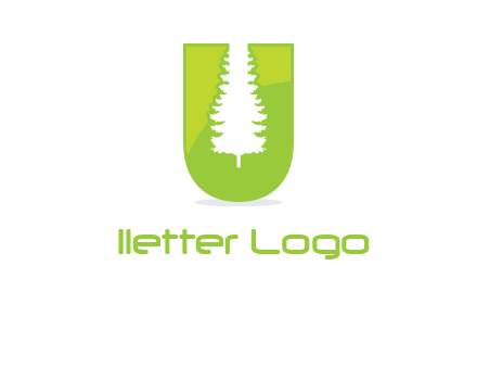 Tree in the letter u logo