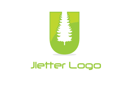 Tree in the letter u logo