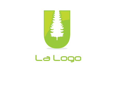 Tree in the letter u logo