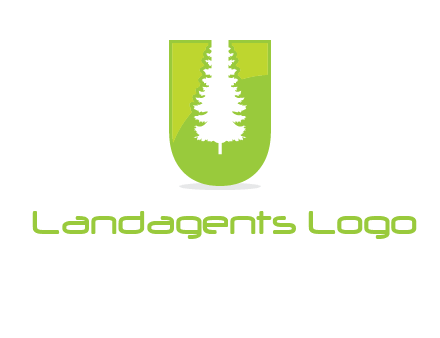 Tree in the letter u logo