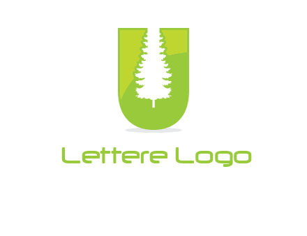 Tree in the letter u logo