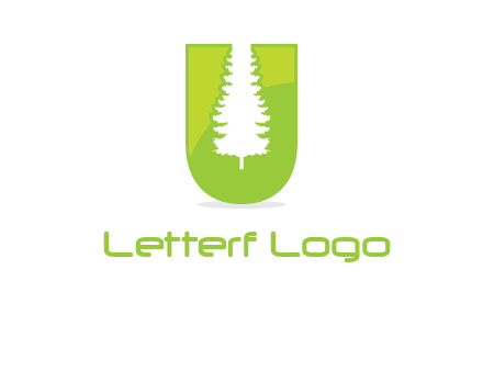 Tree in the letter u logo