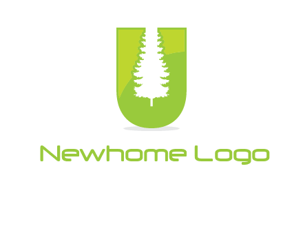 Tree in the letter u logo