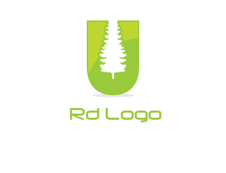 Tree in the letter u logo