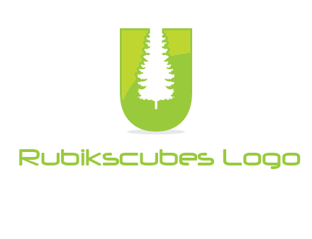 Tree in the letter u logo