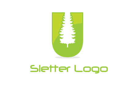 Tree in the letter u logo