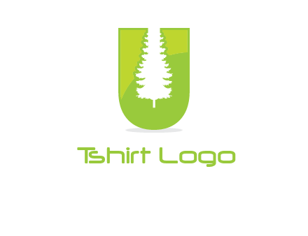 Tree in the letter u logo