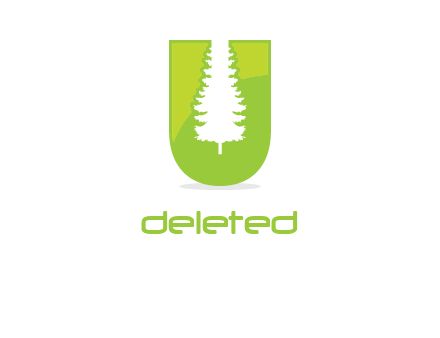 Tree in the letter u logo