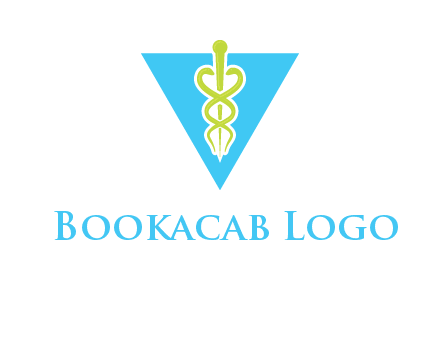 caduceus in triangle logo