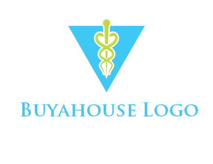 caduceus in triangle logo