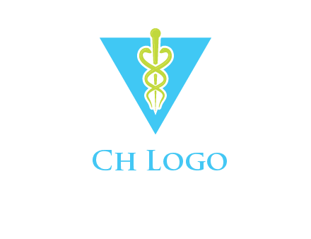 caduceus in triangle logo