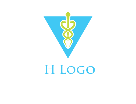 caduceus in triangle logo