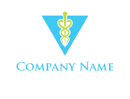 caduceus in triangle logo