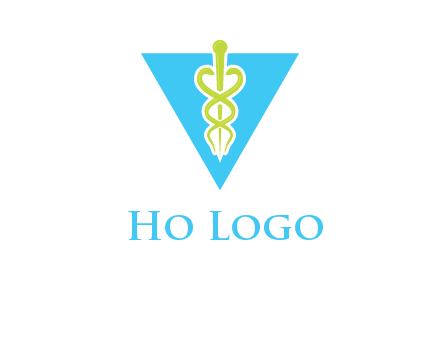 caduceus in triangle logo