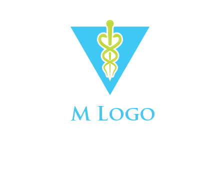 caduceus in triangle logo