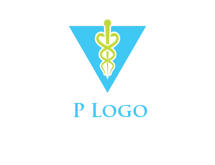 caduceus in triangle logo