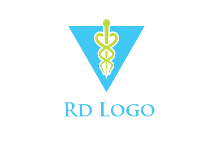 caduceus in triangle logo