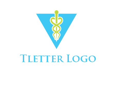 caduceus in triangle logo