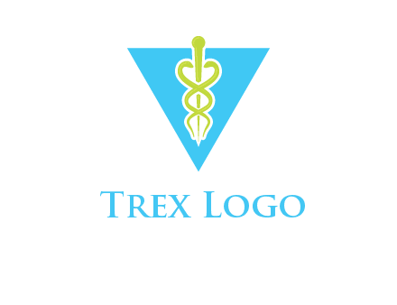 caduceus in triangle logo