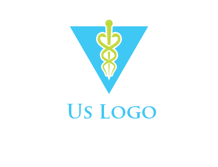 caduceus in triangle logo