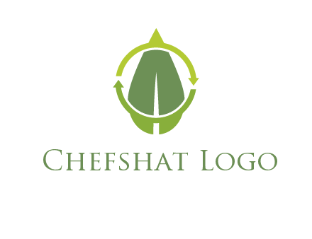 leaf and rotating arrows logo