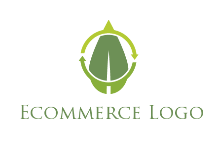 leaf and rotating arrows logo