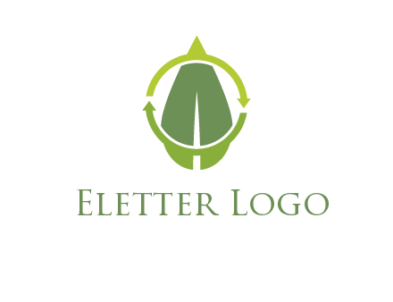 leaf and rotating arrows logo