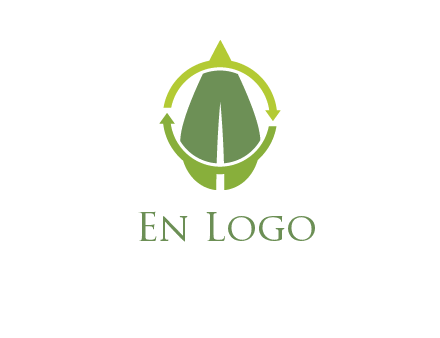 leaf and rotating arrows logo