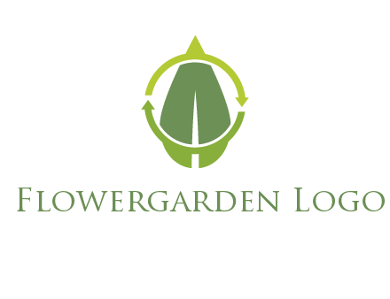 leaf and rotating arrows logo