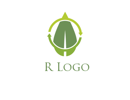 leaf and rotating arrows logo