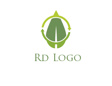 leaf and rotating arrows logo