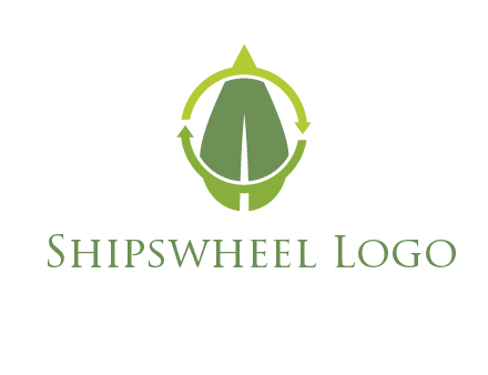 leaf and rotating arrows logo