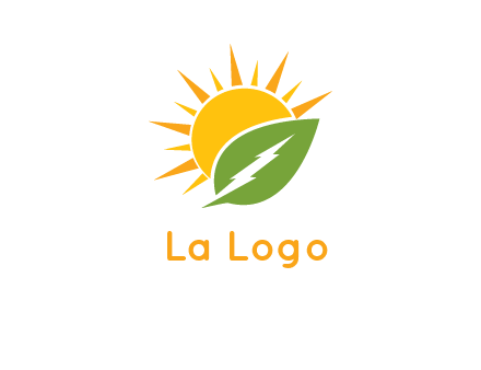 bolt leaf with sun logo